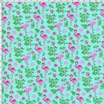 Tecido Estampado Para Patchwork - Flamingos Cor 1550 (0,50X1,40)