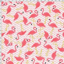 Tecido Estampado para Patchwork - Flamingos Tropical Cor 2110 (0,50x1,40) Tecido Estampado para Patchwork - Flamingos Tropical Cor 2110 (0,50x1,40)