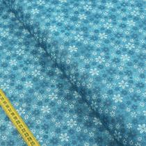 Tecido Estampado para Patchwork - Floral Doodle : Azul Petróleo (0,50x1,40)