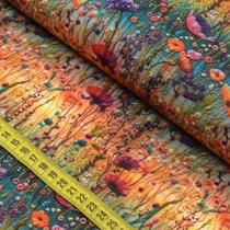 Tecido Estampado Para Patchwork - Flores Campestres Bordadas : Prado Florido (0,50x1,50)