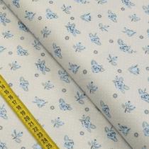 Tecido Estampado para Patchwork - Florescer : Mini Cinza E Azul (0,50x1,40) Tecido Estampado para Patchwork - Florescer : Mini Cinza E Azul (0,50x1,40)
