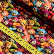 Tecido Estampado Para Patchwork - Floresta em Crochê : Macacos (0,50x1,40) Tecido Estampado Para Patchwork - Floresta em Crochê : Macacos (0,50x1,40)