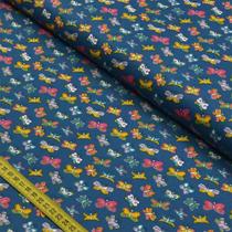 Tecido Estampado para Patchwork - Fofurices: Mini Borboletas Azul (0,50x1,40)