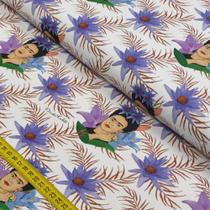 Tecido Estampado para Patchwork - Frida Kahlo: Frida And Flowers (0,50x1,40)