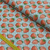 Tecido Estampado para Patchwork - Frutas: Morango (0,50x1,50)