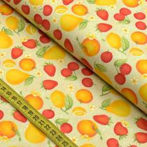 Tecido Estampado Para Patchwork - Frutas Realistas 430218 Cor 2644 (0,50X1,40)