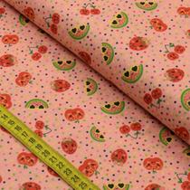 Tecido Estampado Para Patchwork - Frutinhas Vermelhas (0,50X1,40)