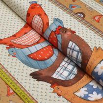 Tecido Estampado para Patchwork - Galinhas Country: Passadeira (0,40x1,40) Tecido Estampado para Patchwork - Galinhas Country: Passadeira (0,40x1,40)