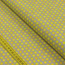 Tecido Estampado para Patchwork - Grafismo: Poá Médio Amarelo c/ FD Cinza Médio (0,50x1,40) Tecido Estampado para Patchwork - Grafismo: Poá Médio Amarelo c/ FD Cinza Médio (0,50x1,40)