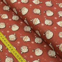 Tecido Estampado para Patchwork - Happy Christmas: Noel Fundo Vermelho (0,50x1,40)