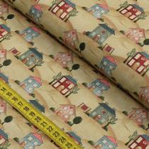 Tecido Estampado para Patchwork - Home Sweet Home : Mini Casinhas (0,50x1,40) Tecido Estampado para Patchwork - Home Sweet Home : Mini Casinhas (0,50x1,40)
