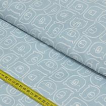 Tecido Estampado para Patchwork - Inspiração Escandinava: Urso Acqua (0,50x1,50)