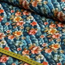 Tecido Estampado para Patchwork - Jeans Florido : Floral Rose (0,50x1,50) Tecido Estampado para Patchwork - Jeans Florido : Floral Rose (0,50x1,50)