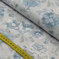 Tecido Estampado para Patchwork - Leveza : Rosas Grandes Azul (0,50x1,40)
