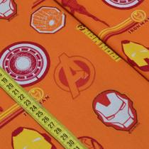 Tecido Estampado para Patchwork - Marvel: Homem De Ferro Fundo Laranja (0,50x1,50) Tecido Estampado para Patchwork - Marvel: Homem De Ferro Fundo Laranja (0,50x1,50)