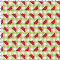 Tecido Estampado para Patchwork - Melan & Cia: Fatias no Xadrez Picnic (0,50x1,40)