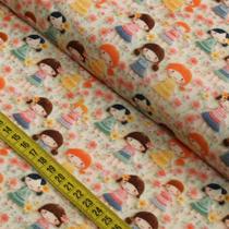 Tecido Estampado Para Patchwork - Meninas Bordadas 4 (0,50x1,40)
