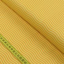 Tecido Estampado Para Patchwork - Mini Zoo: Ondas Amarelo (0,50x1,40)