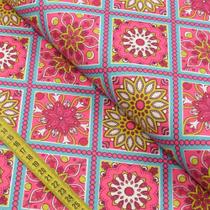 Tecido Estampado para Patchwork - Mistica : Mandala Geometrica Verde (0,50x1,40) Tecido Estampado para Patchwork - Mistica : Mandala Geometrica Verde (0,50x1,40)