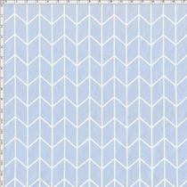Tecido Estampado para Patchwork - Monochrome Chevron Azul Claro (0,50x1,40)