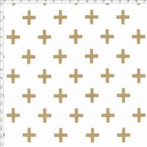 Tecido Estampado para Patchwork - Monochrome Cross Bege (0,50x1,40)