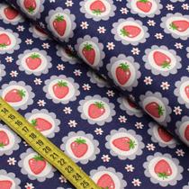 Tecido Estampado para Patchwork - Morango na Moldura (0,50x1,40)