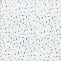 Tecido Estampado para Patchwork - Mundo dos Sonhos Cones Azul (0,50x1,40) - Fernando Maluhy