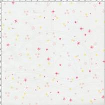 Tecido Estampado para Patchwork - Mundo dos Sonhos Estrelas e Brilho Rosa (0,50x1,40) - Fernando Maluhy