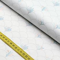 Tecido Estampado para Patchwork - Mundo Mágico do Fundo Do Mar : Escama Floral Azul (0,50x1,40) Tecido Estampado para Patchwork - Mundo Mágico do Fundo Do Mar : Escama Floral Azul (0,50x1,40)