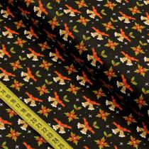 Tecido Estampado para Patchwork - Natal 07 : Sinos Dourado com Fundo Preto (0,50x1,40) Tecido Estampado para Patchwork - Natal 07 : Sinos Dourado com Fundo Preto (0,50x1,40)