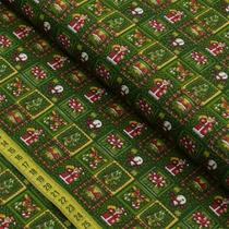 Tecido Estampado para Patchwork - Natal : Boneco de Neve Fundo Verde (0,50x1,40) Tecido Estampado para Patchwork - Natal : Boneco de Neve Fundo Verde (0,50x1,40)