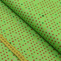 Tecido Estampado para Patchwork - Natal By Peter Paiva : Bolinhas Fundo Verde (0,50x1,40) Tecido Estampado para Patchwork - Natal By Peter Paiva : Bolinhas Fundo Verde (0,50x1,40)