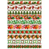 Tecido Estampado para Patchwork - Natal : Faixas de Natal (0,50x1,50) Tecido Estampado para Patchwork - Natal : Faixas de Natal (0,50x1,50)