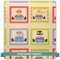 Tecido Estampado para Patchwork - Painel Boneco de Neve Colorido Digital DN032 (0,50x1,40)