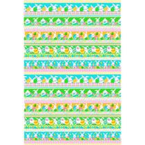 Tecido Estampado Para Patchwork - Páscoa : Faixas de Coelhos (0,50x1,40)