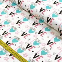 Tecido Estampado para Patchwork - Peace and Love: Little Love (0,50X1,40)