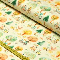 Tecido Estampado para Patchwork - Pela Cidade : Bicicletas (0,50x1,50)