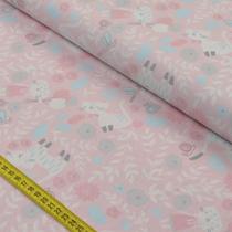 Tecido Estampado para Patchwork - Pequeno Quintal by Mariana Curti: Composê Gatos com Tulipas Fundo Rosa (0,50x1,40) Tecido Estampado para Patchwork - Pequeno Quintal by Mariana Curti: Composê Gatos com Tulipas Fundo Rosa (0,50x1,40)