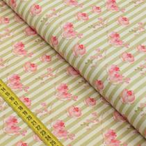 Tecido Estampado para Patchwork - Peter Paiva : Orquideas com Listras (0,50x1,40) Tecido Estampado para Patchwork - Peter Paiva : Orquideas com Listras (0,50x1,40)