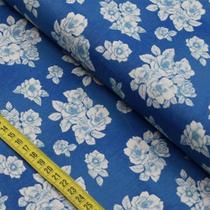 Tecido Estampado para Patchwork - Provençal : Floral Azul (0,50x1,40)