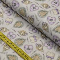 Tecido Estampado para Patchwork - Provence : Corações Lavanda (0,50x1,40) Tecido Estampado para Patchwork - Provence : Corações Lavanda (0,50x1,40)