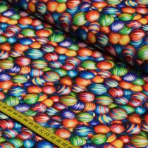 Tecido Estampado Para Patchwork - Rainbow : Bolas Listradas (0,50x1,50)
