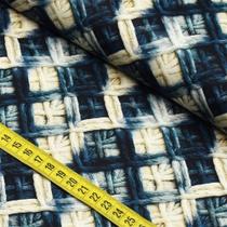 Tecido Estampado para Patchwork - Renata Blanco : Macramê Azul (0,50x1,40)