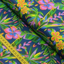 Tecido Estampado para Patchwork - Renata Blanco : Tropical Hibisco (0,50x1,40)