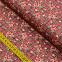 Tecido Estampado para Patchwork - Requinte: Mini Floral Sweet Vinho (0,50X1,40)