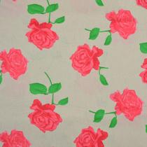 Tecido Estampado para Patchwork - Roses by Mirella Nakata: Rosas Grande Vermelha Fundo Cinza (0,50x1,40)