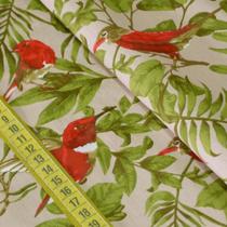 Tecido Estampado para Patchwork - Silvestre: Pássaros com Folhagem (0,50x1,50) Tecido Estampado para Patchwork - Silvestre: Pássaros com Folhagem (0,50x1,50)