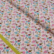 Tecido Estampado para Patchwork - Sorvetes Cor 2232 (0,50x1,40)