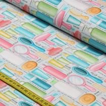 Tecido Estampado para Patchwork - Spa Party por Storia Stampa : Skincare (0,50x1,50)