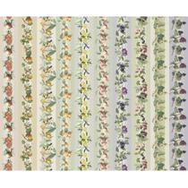 Tecido Estampado para Patchwork - Storia Stampa Fruits and Flowers : Frutas Faixas (0,50x1,40)